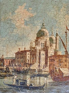 Oil Painting on Canvas with Gilded Frame, Venice, Early 1900s