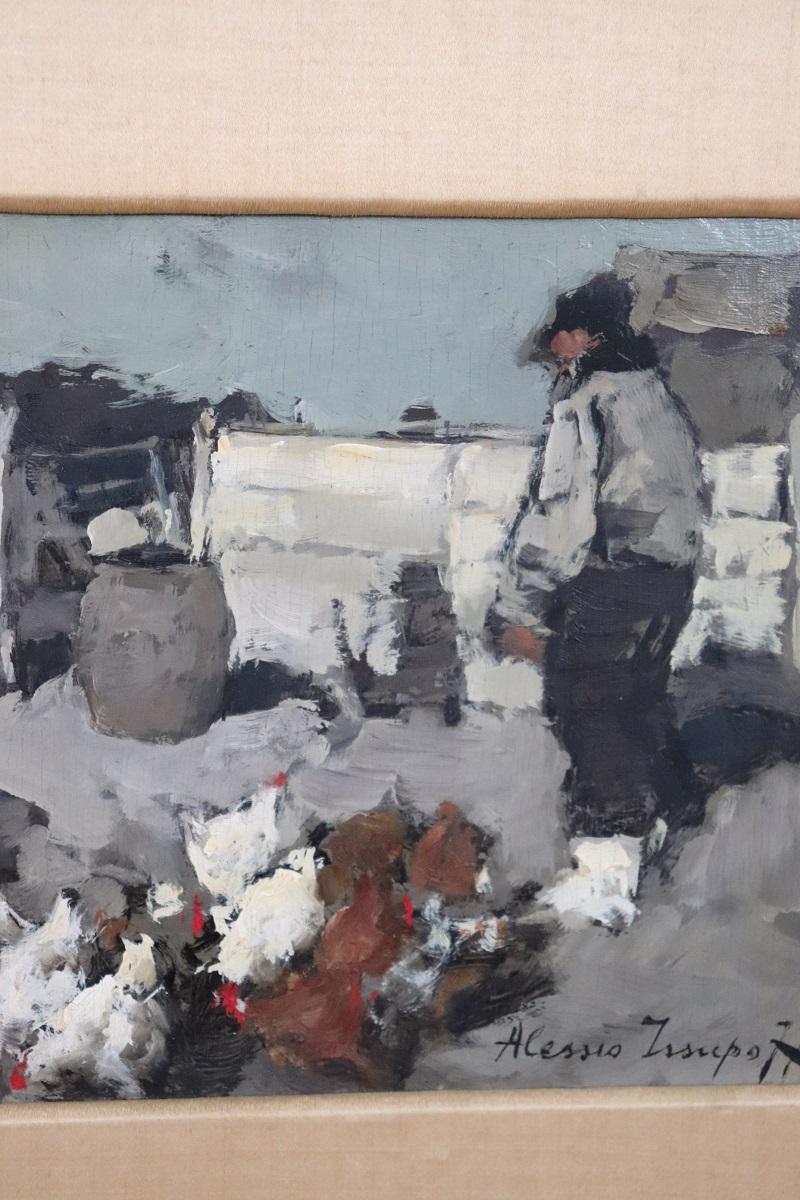 Pittura a olio su cartone 
