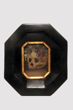 Oil painting on iron plate depicting a Vanitas, Italy late 17th century.