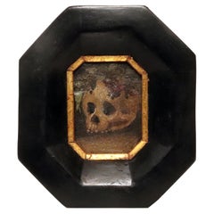 Peinture à l'huile sur plaque de fer représentant une Vanitas, Italie, fin du XVIIe siècle.