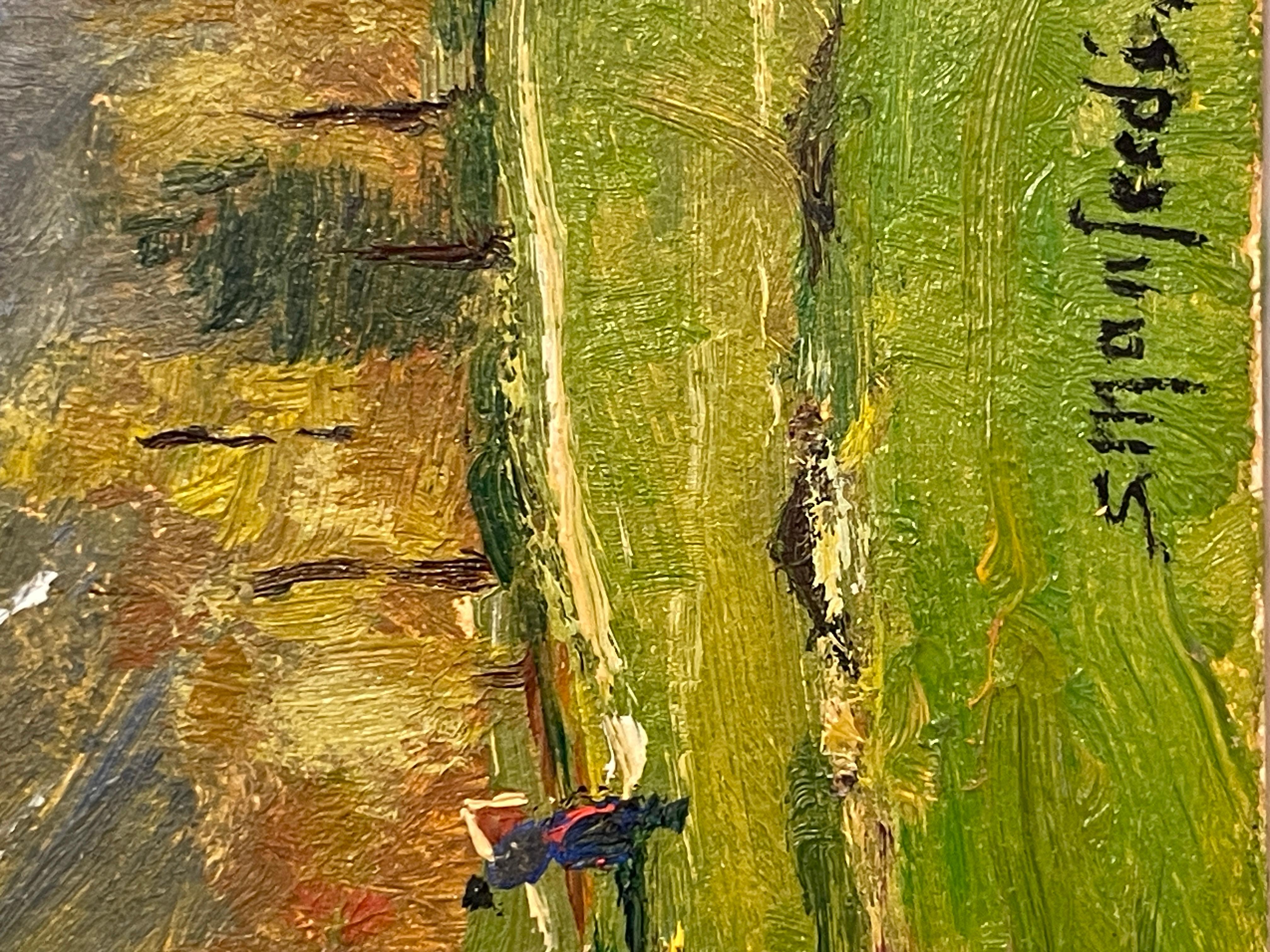 Romantic Oil painting on panel, Mountain landscape, Manfredi, 20th century For Sale
