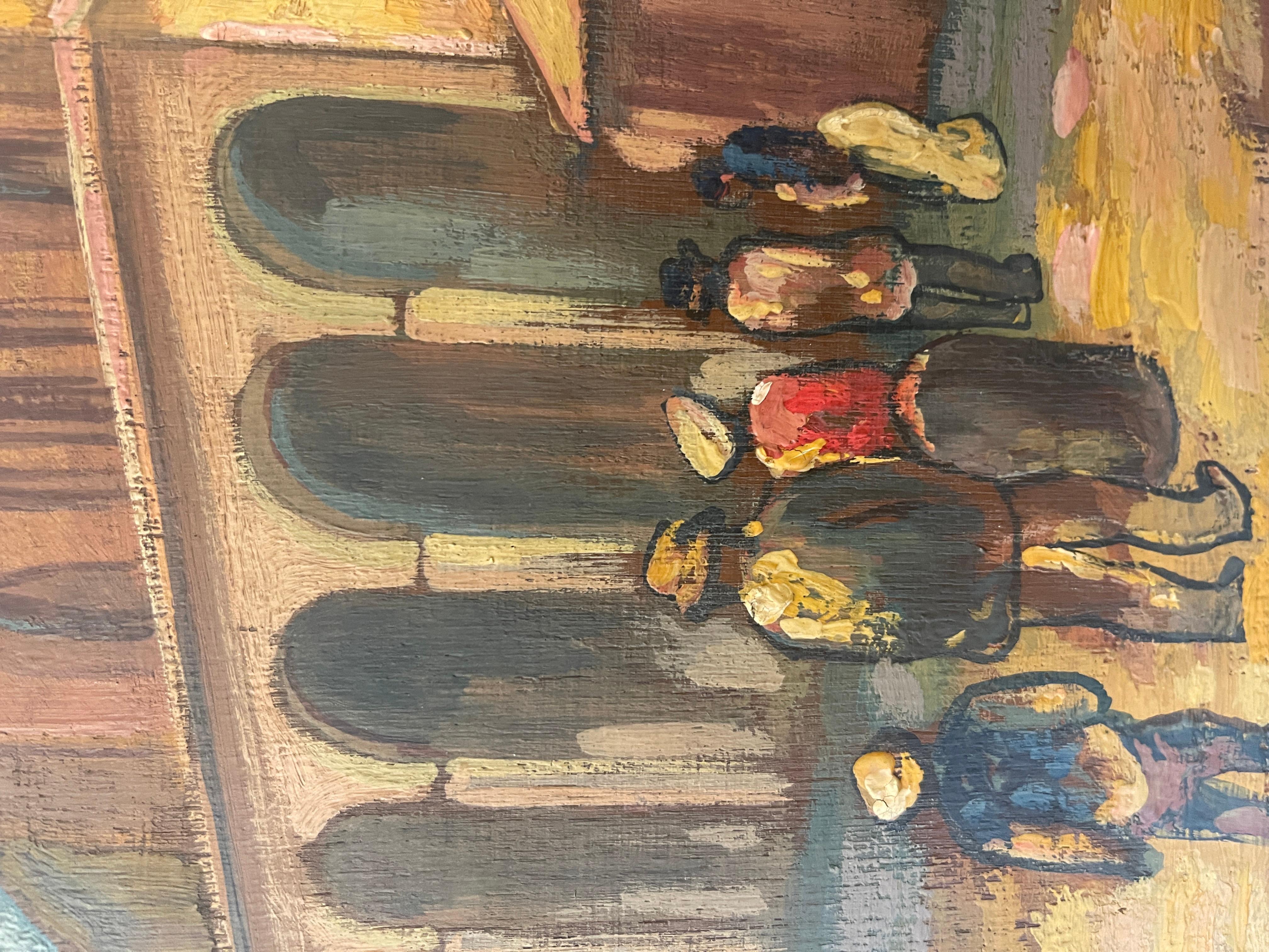 Dipinto a mano Dipinto a olio su tavola, Santuario delle Grazie, di Anselmo Bucci in vendita