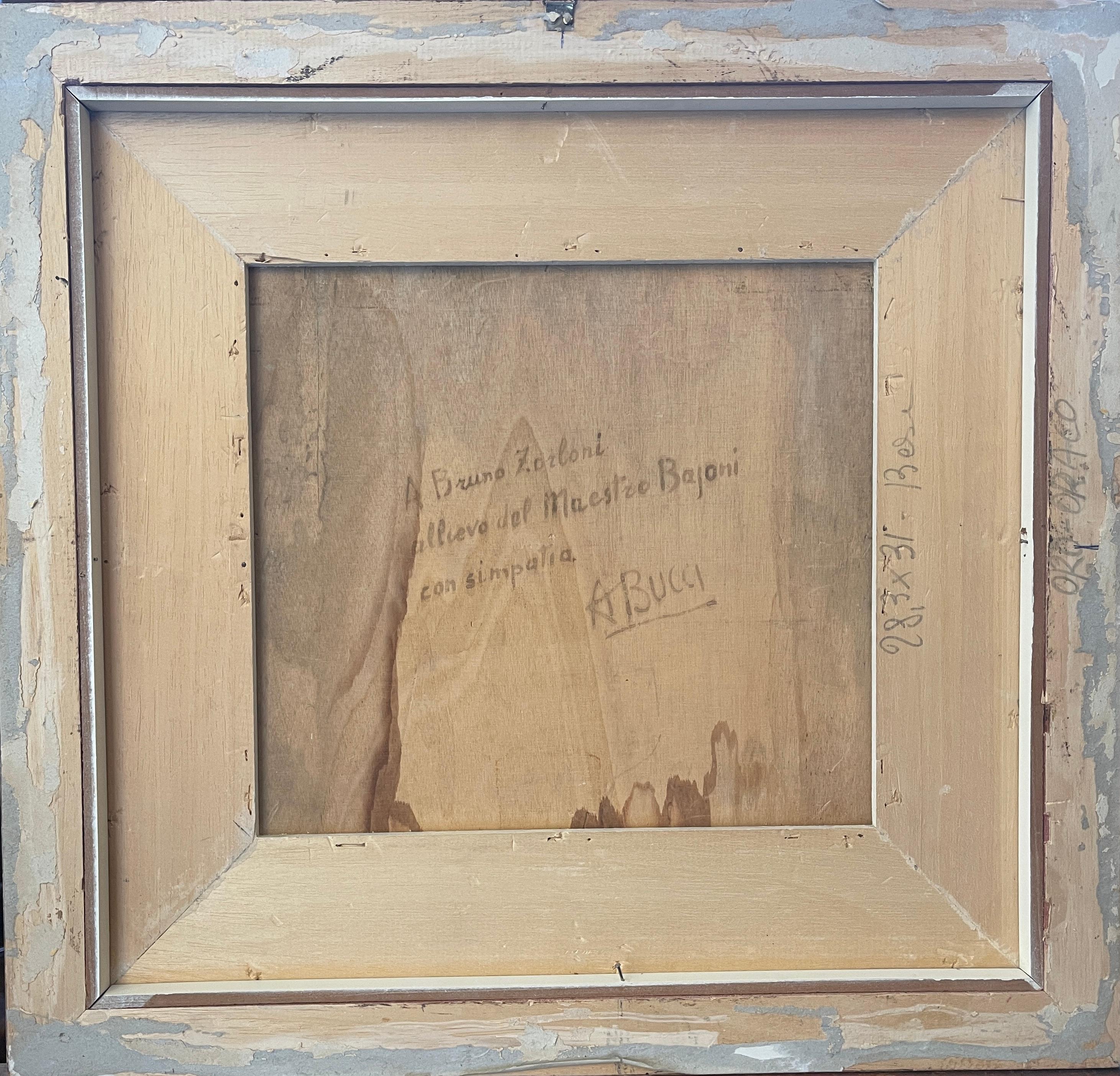 XX secolo Dipinto a olio su tavola, Santuario delle Grazie, di Anselmo Bucci in vendita