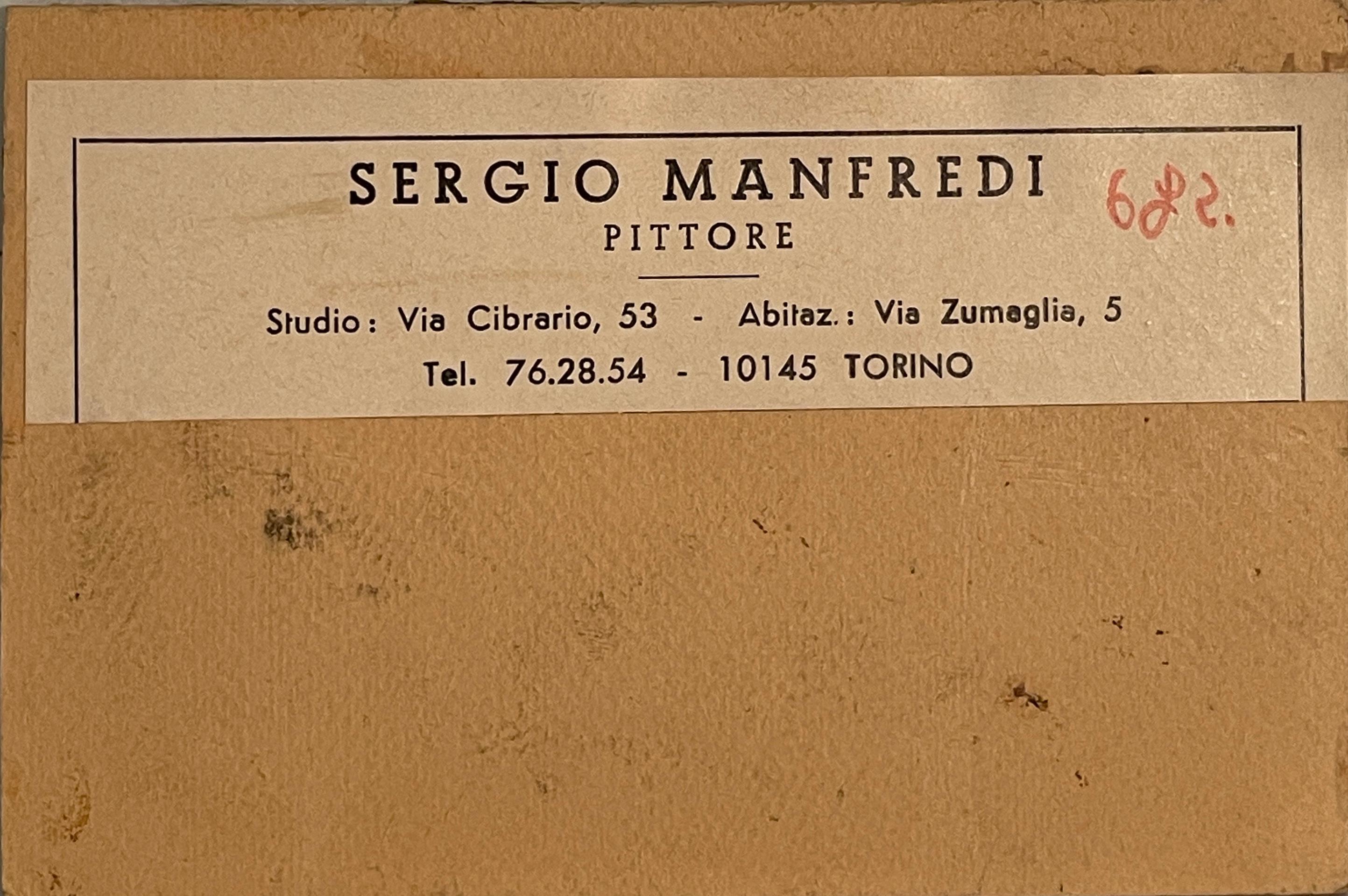 Hand-Painted Oil painting on panel, Seascape, Manfredi, 20th century For Sale