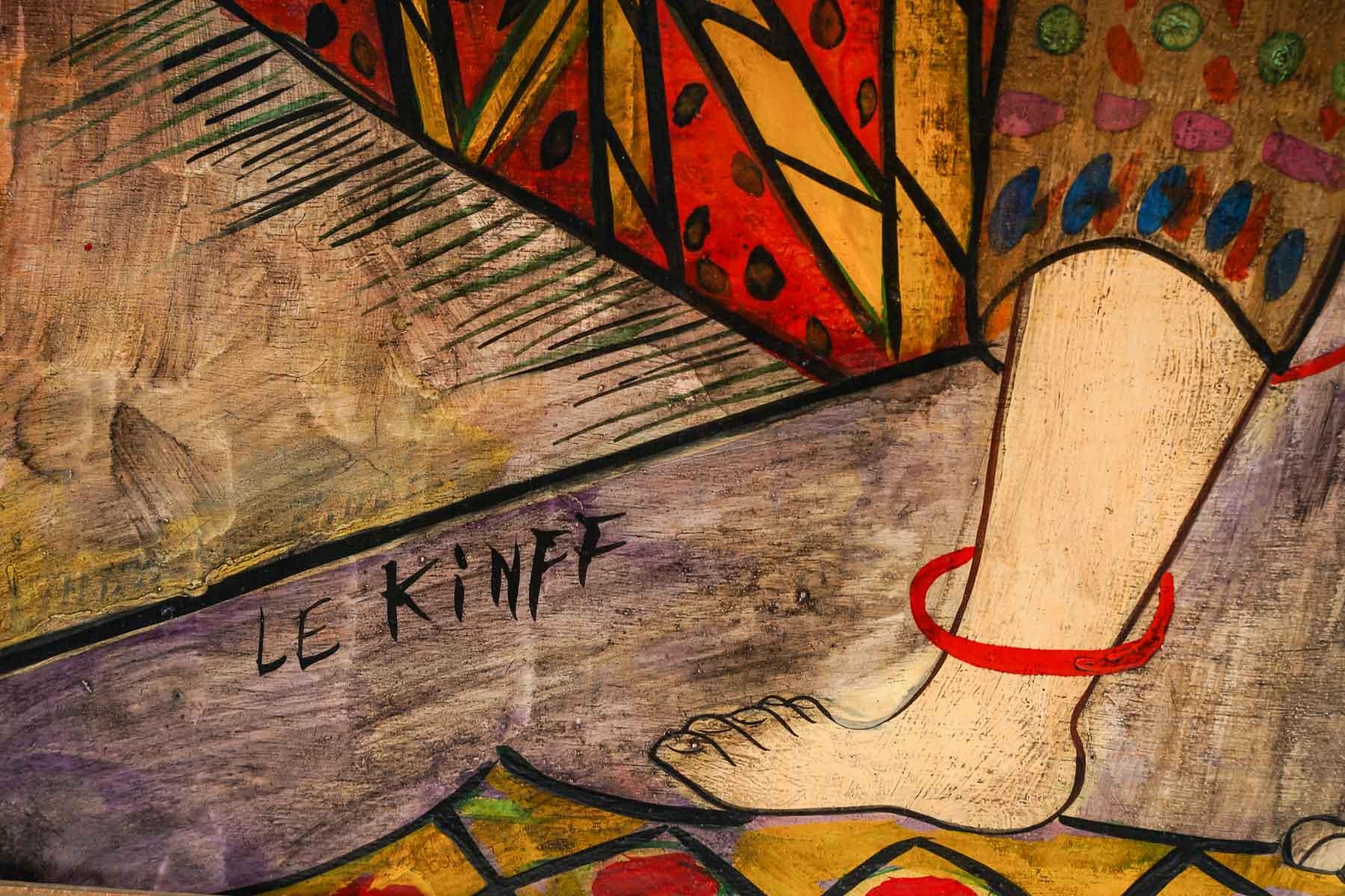 Ölgemälde auf Tafel, signiert „ Linda Le Kinff“, Danseuse De L'est, Danseuse De L'est (Moderne) im Angebot