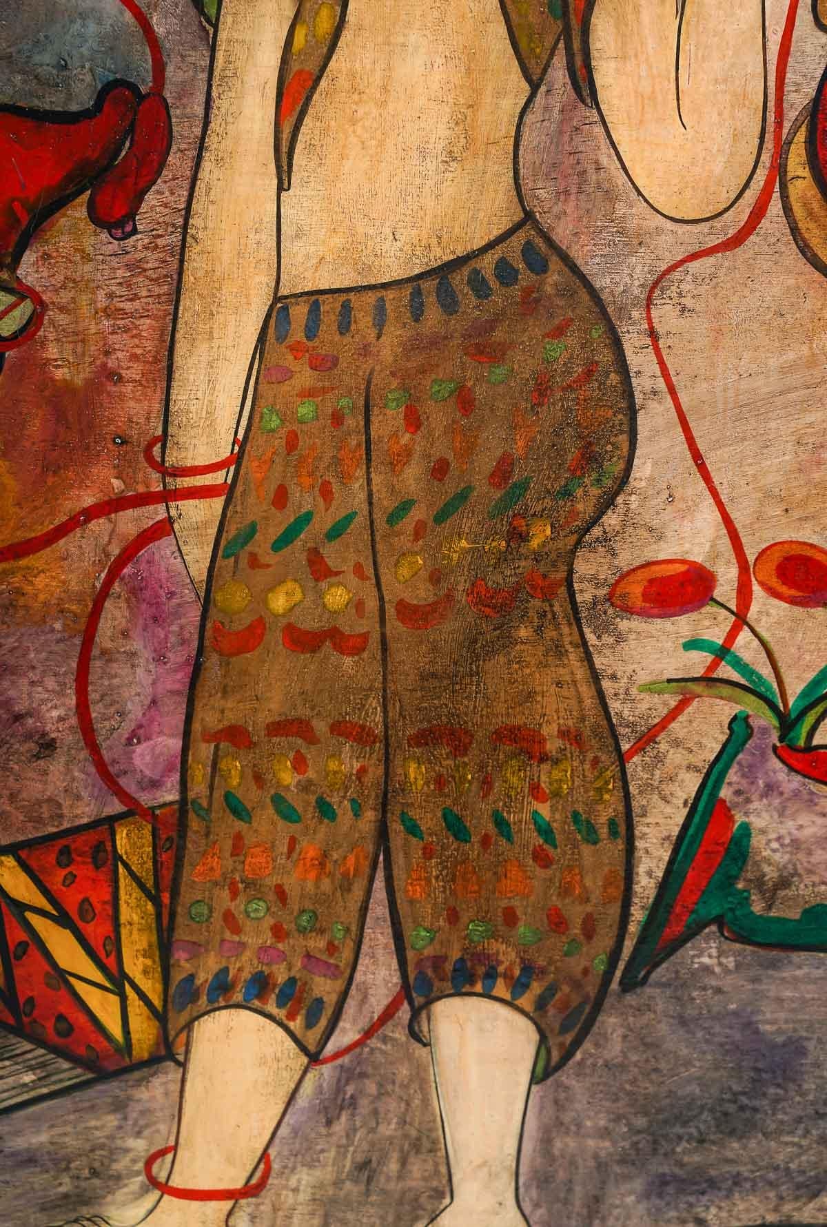 Ölgemälde auf Tafel, signiert „ Linda Le Kinff“, Danseuse De L'est, Danseuse De L'est (20. Jahrhundert) im Angebot