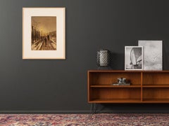 Oil Painting on Plate Wilhelm Link 1920s Urban Fall Berlin Rainy Day Framed