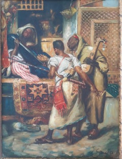 Pittura a olio su legno firmata L. Sanchez