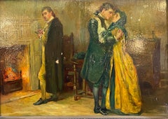 Oil painting on wood, “The snot holder”, 18th century, Bozzetto