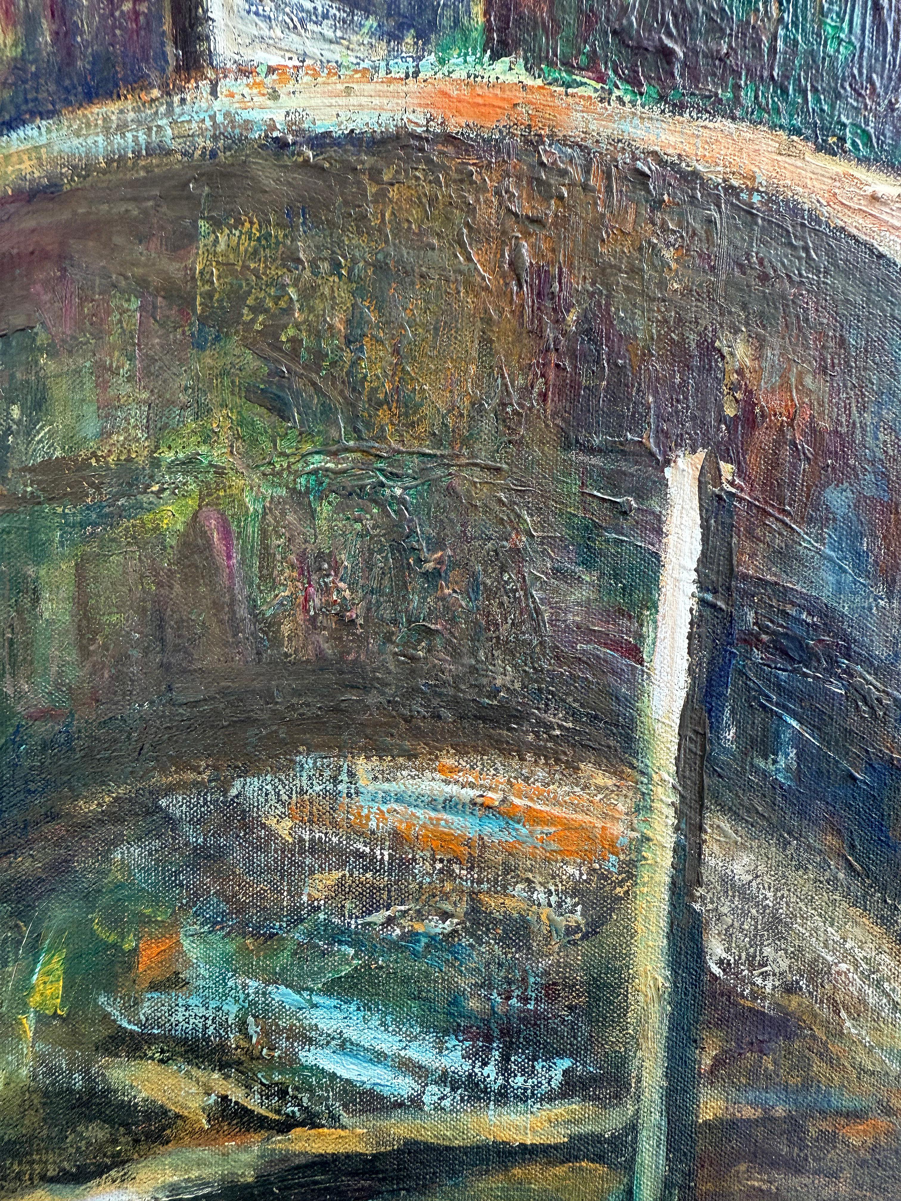 Peinture à l'huile sur Wood, artiste vénézuélien Gabriel Bracho Porte de l'aqueduc de Caracas Bon état - En vente à Miami, FL