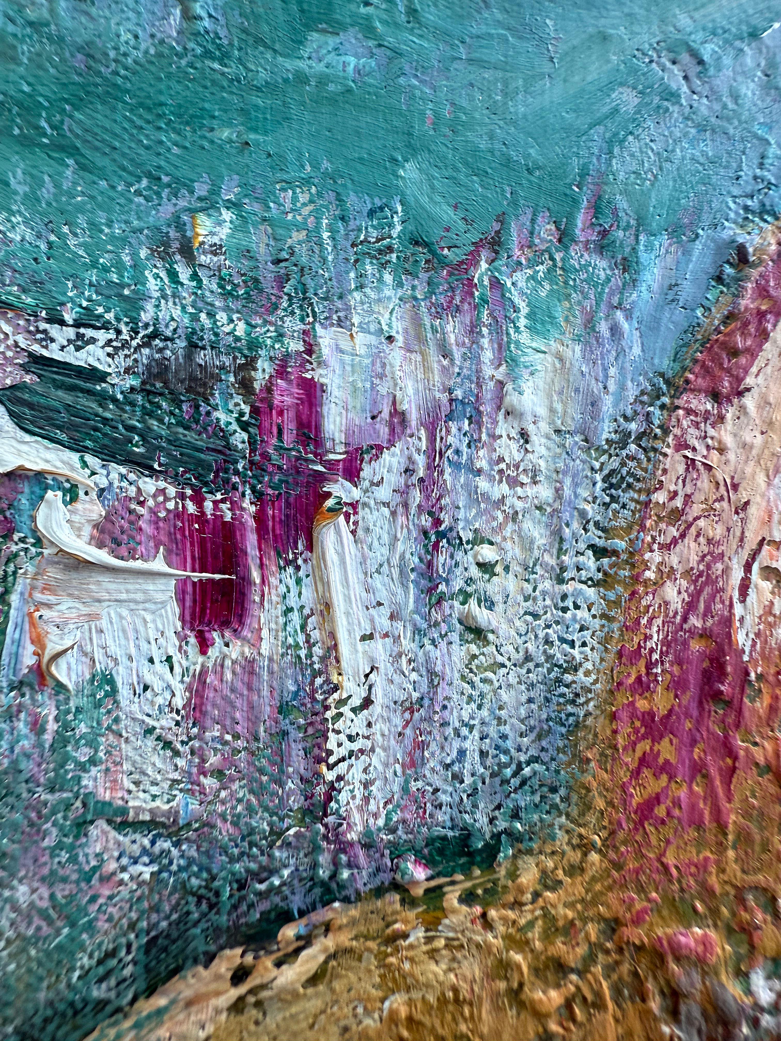 Milieu du XXe siècle Peinture à l'huile sur Wood, artiste vénézuélien Gabriel Bracho Porte de l'aqueduc de Caracas en vente