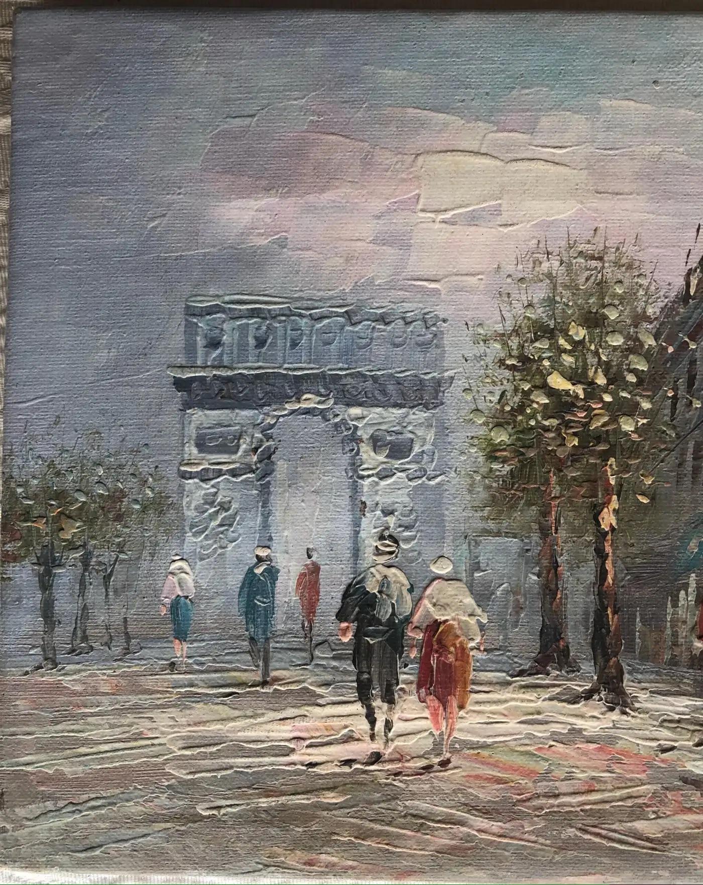 Ölgemälde Paris, Frankreich, Stadtlandschaft, Caroline Burnett zugeschrieben, signiert (20. Jahrhundert) im Angebot