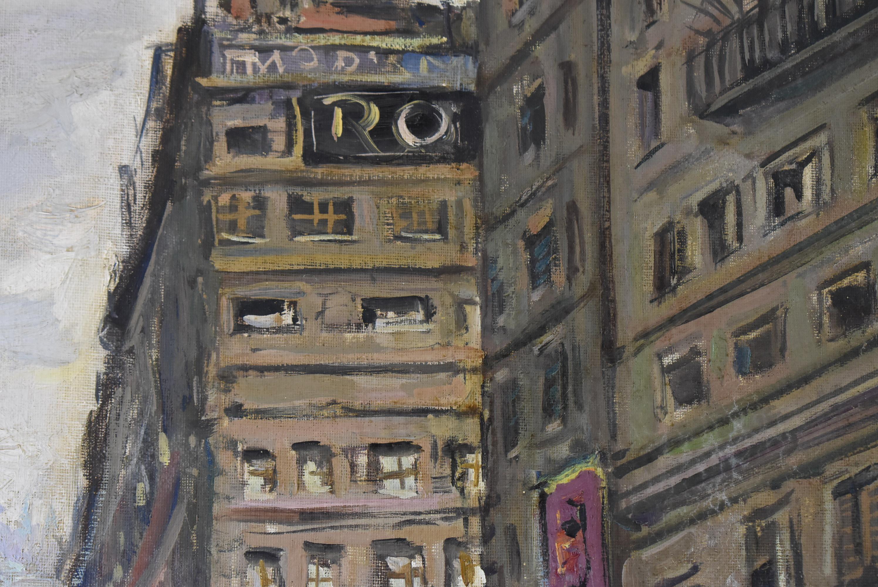 European Oil Painting Paris Street Scene Paul Giroud 1844-1917 For Sale