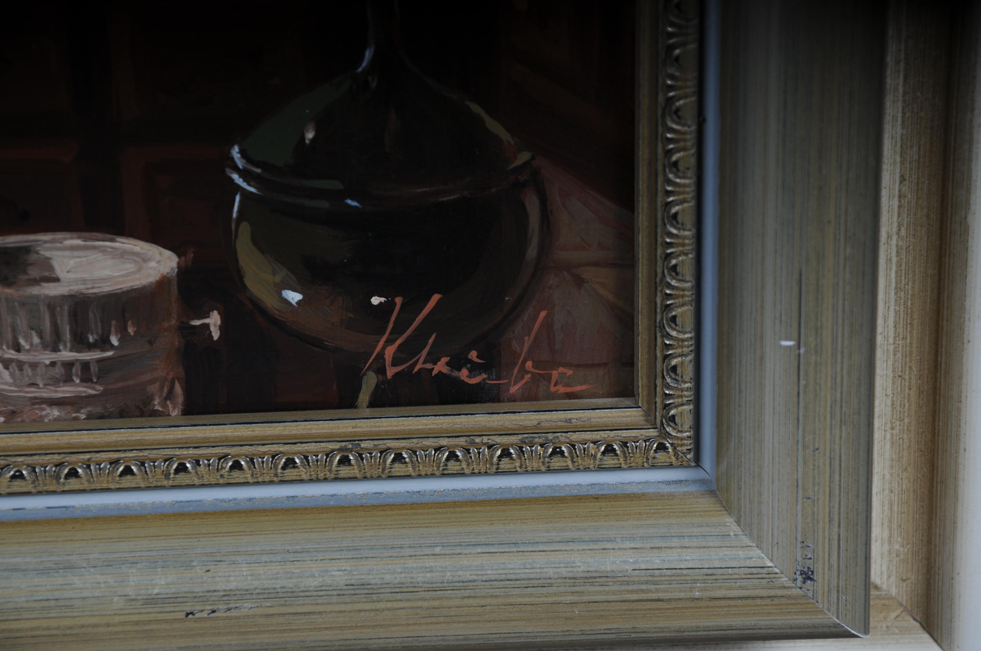 Oil Painting Pharmacist Signed, 20th Century 4