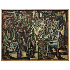 Oil painting picture from Jiří Kodym, named Life, "1968"