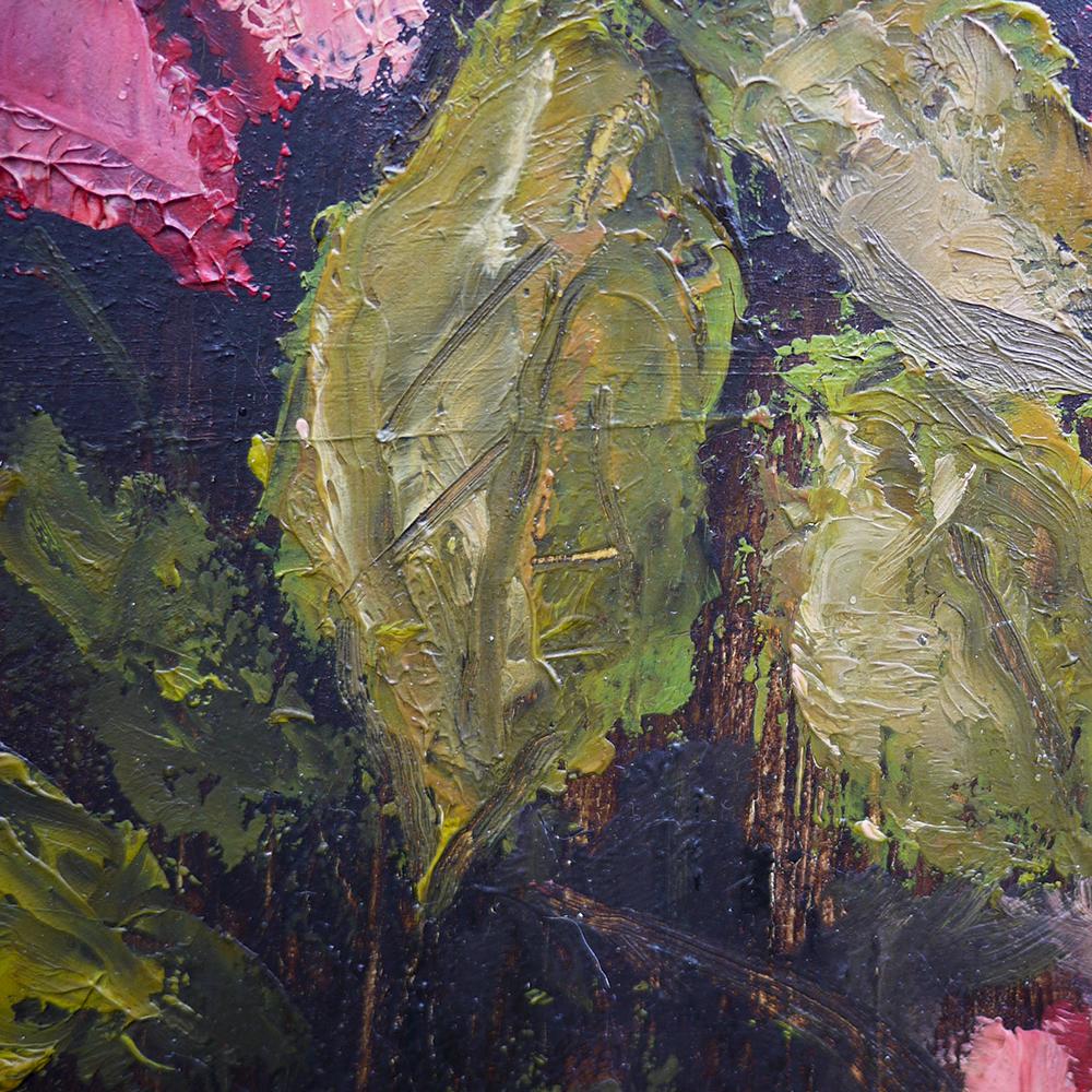 Roses Oil Painting, Flowers Oil on Board, Dario De Pedrinis, Italy, 1961 6