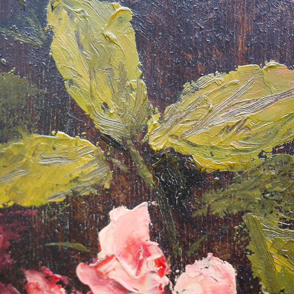 Roses Oil Painting, Flowers Oil on Board, Dario De Pedrinis, Italy, 1961 7