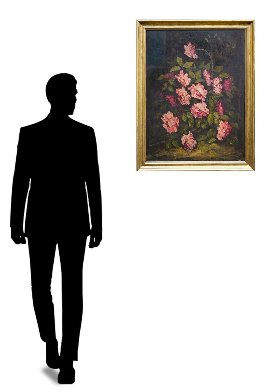 Roses Oil Painting, Flowers Oil on Board, Dario De Pedrinis, Italy, 1961 8