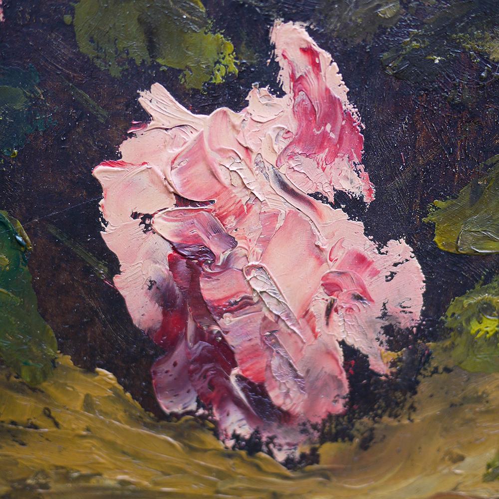 Roses Oil Painting, Flowers Oil on Board, Dario De Pedrinis, Italy, 1961 2