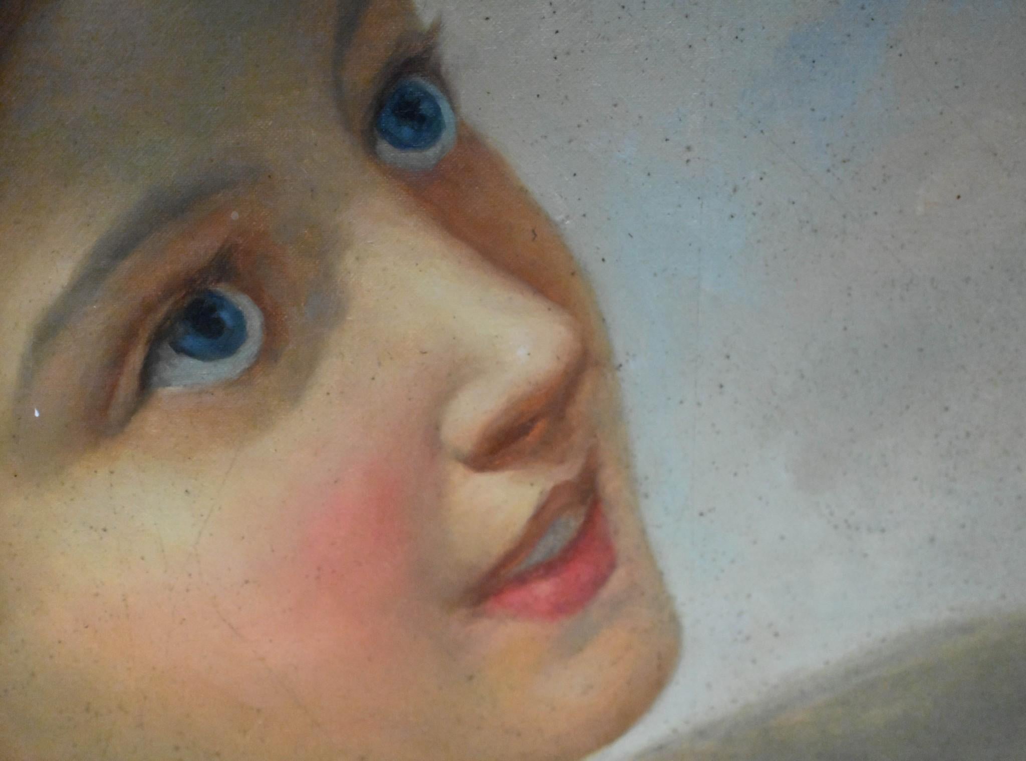 Oil Painting Portrait Edwardian Girl - English Art For Sale 3
