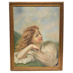 Oil Painting Portrait Edwardian Girl - English Art