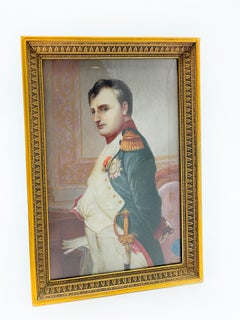 Oil Painting Portrait Miniature: Napoleon Bonaparte, Full Military Dress