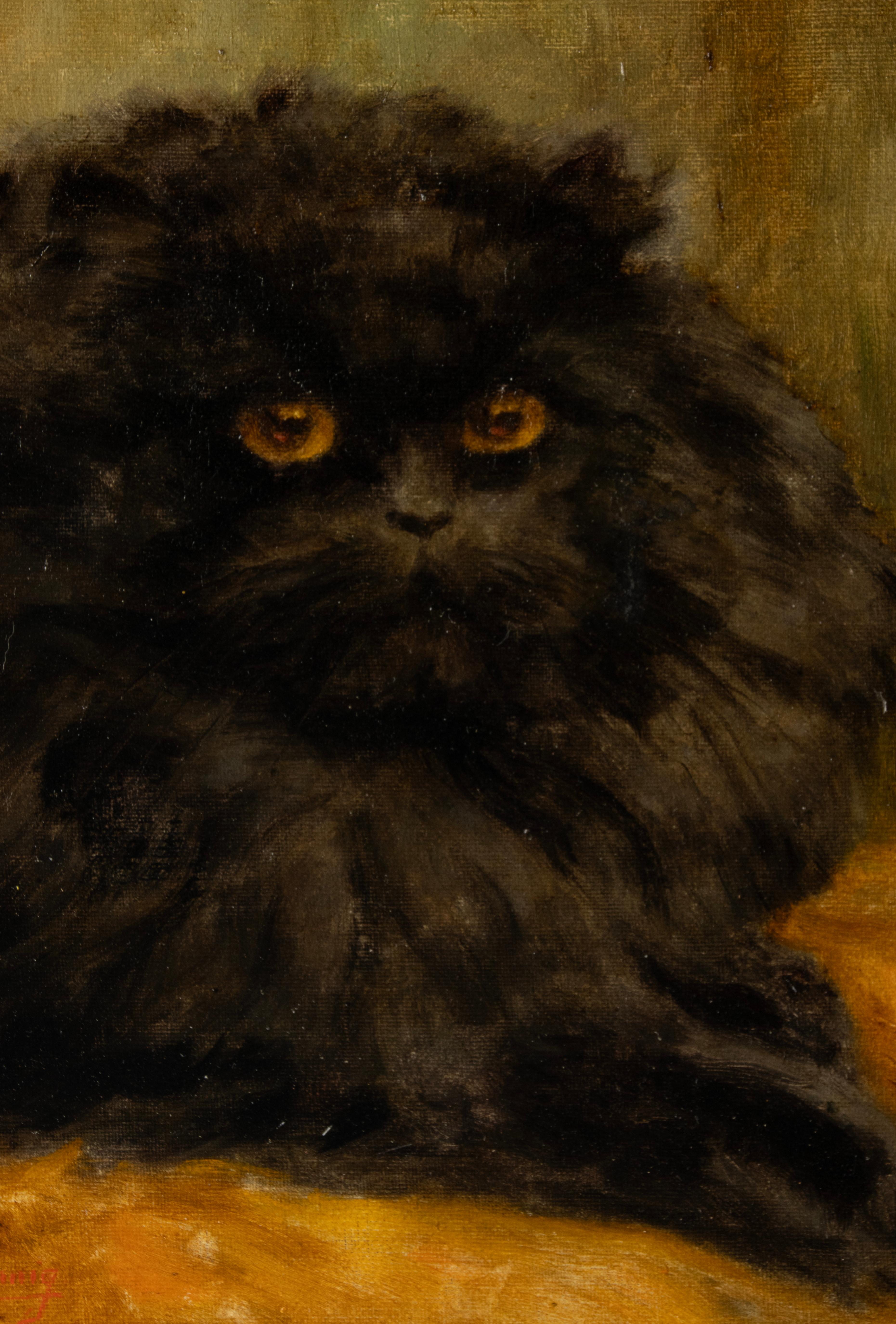 Oil Painting - Portrait of a Black Persian Cat - Diane Linnig - 1937 5