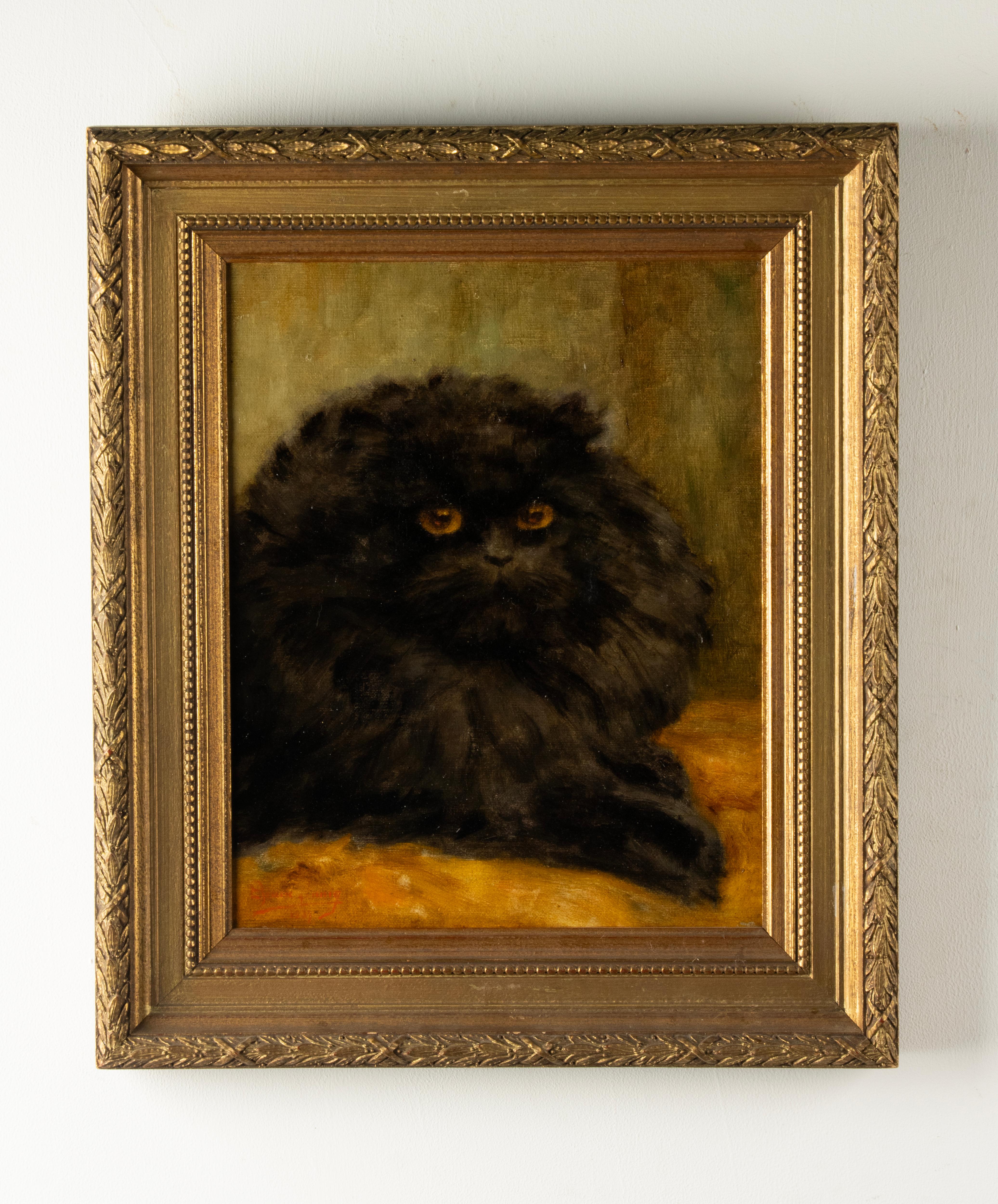 Oil Painting - Portrait of a Black Persian Cat - Diane Linnig - 1937 2