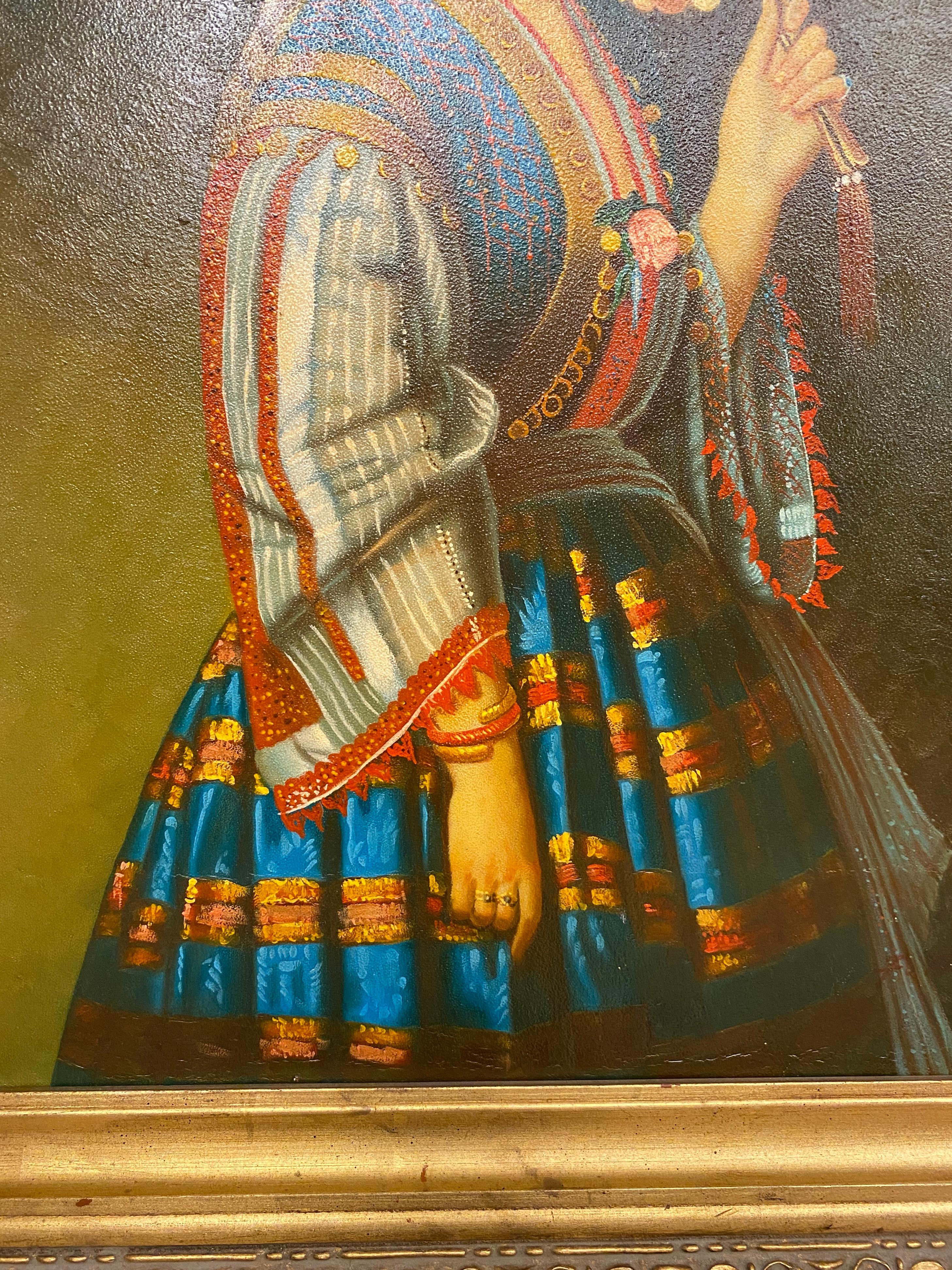 Oil Painting Portrait of a Lady Dressed in Ottoman Style Costume, Certified In Good Condition For Sale In Miami, FL