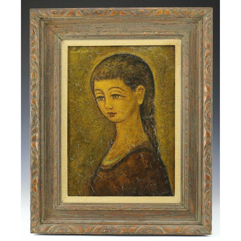 Oil Painting Portrait of Braided hair woman by Jean Lareuse

Lareuse, Jean (French, 1925) Oil painting portrait of woman with braided hair. Signed Lareuse (top left). Application of paint fillings.

Additional information:
Painting Surface: