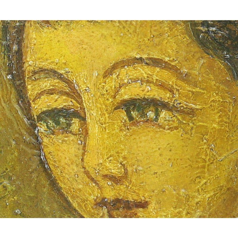20ième siècle Peinture à l'huile - Portrait de femme aux cheveux tressés de Jean Lareuse en vente
