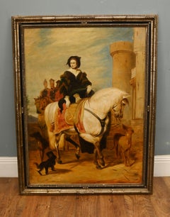 Oil Painting Queen Victorian Horse Back Windsor Castle Park after Edwin Landseer