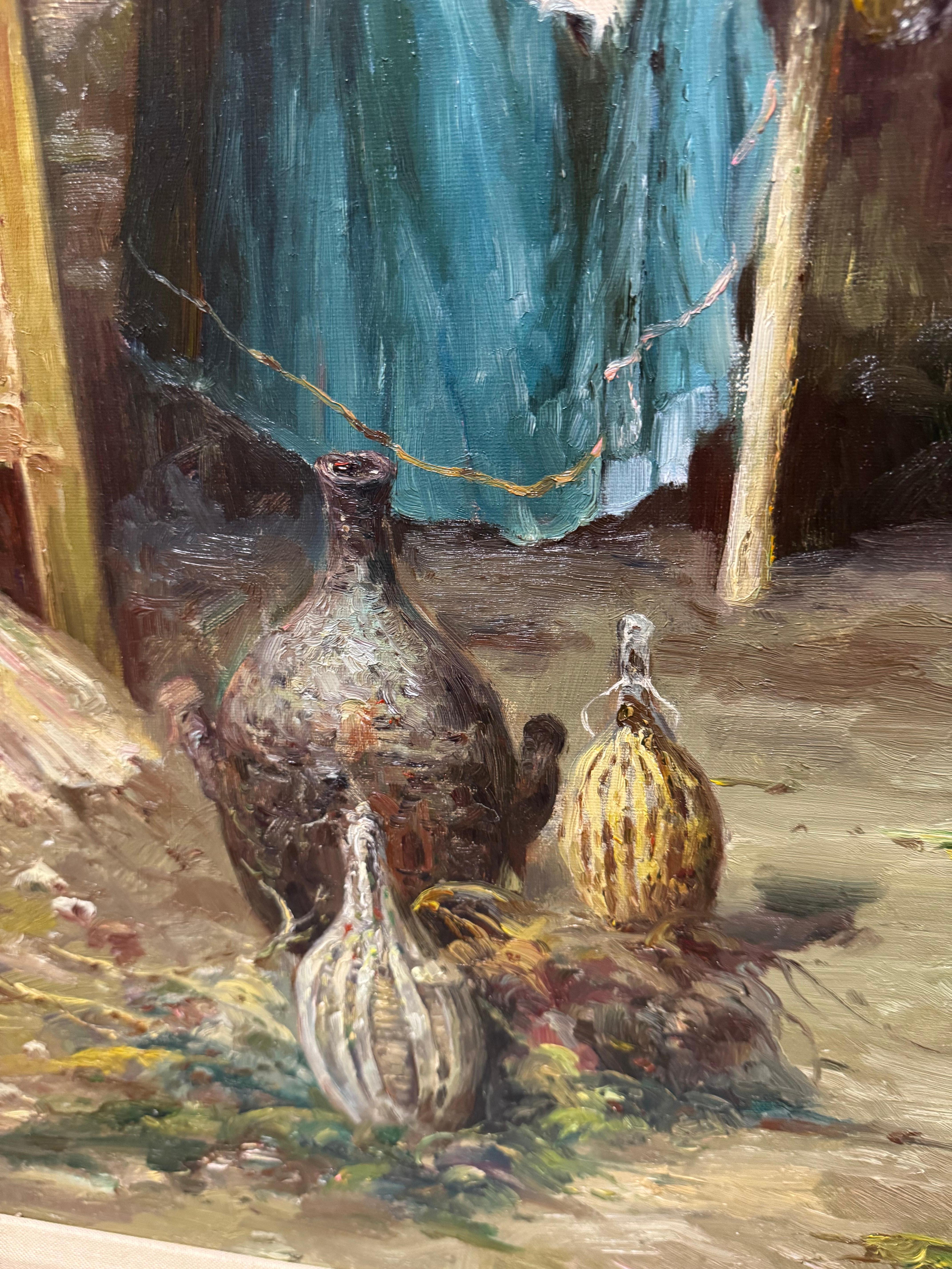 Grande dipinto ad olio La parte migliore del valore di Federico Andreotti 1847-1930 in vendita 7