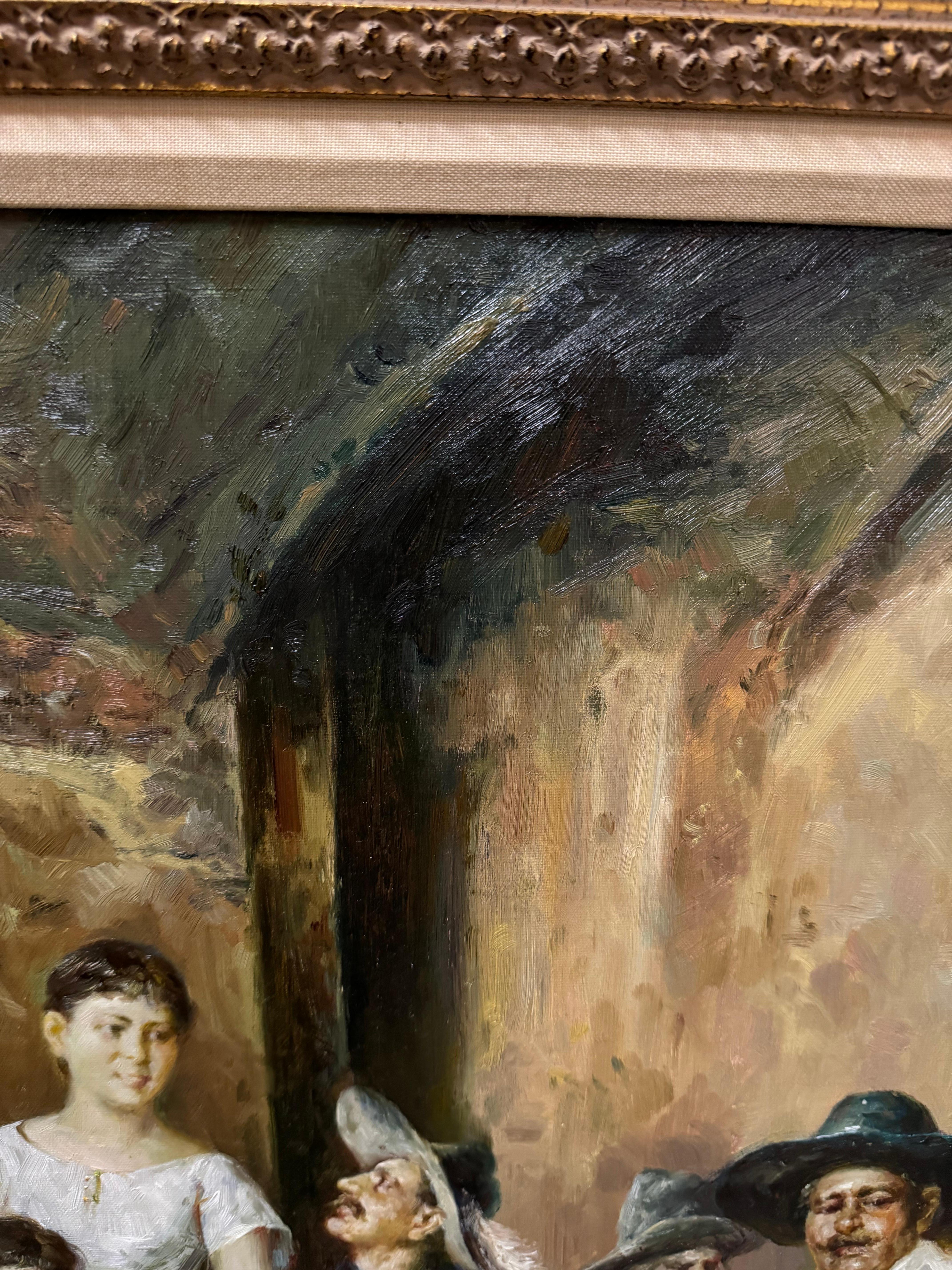 XX secolo Grande dipinto ad olio La parte migliore del valore di Federico Andreotti 1847-1930 in vendita