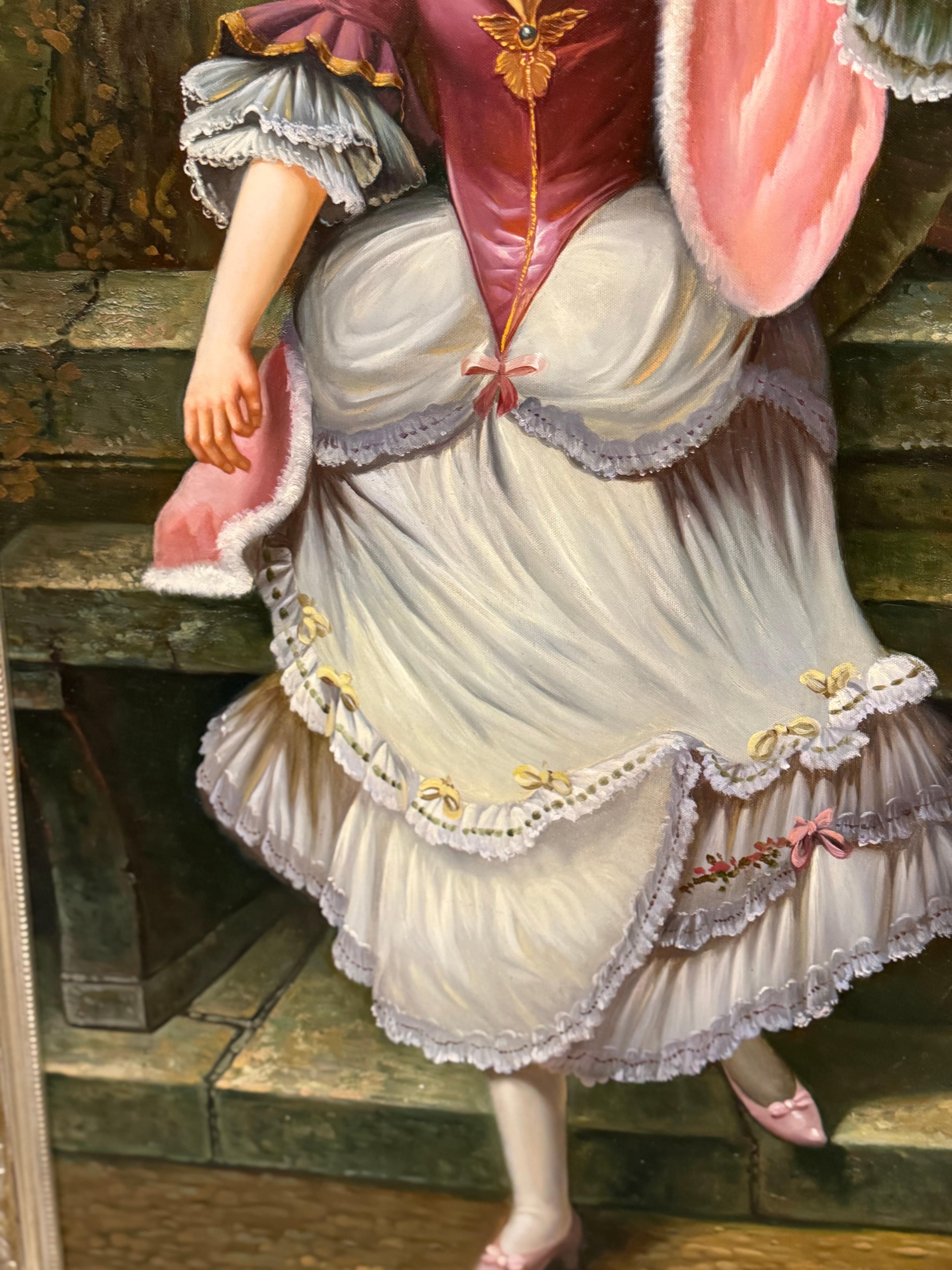Grande dipinto ad olio La parte migliore del valore di Federico Andreotti 1847-1930 in vendita 1