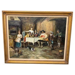 Large Oil painting better part of valor from Federico Andreotti 1847-1930
