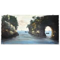 Pittura ad olio Costa del mare di Alviero Zollino Italia