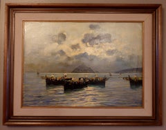Oil Painting, "Seascape Fisherman", by Lisani