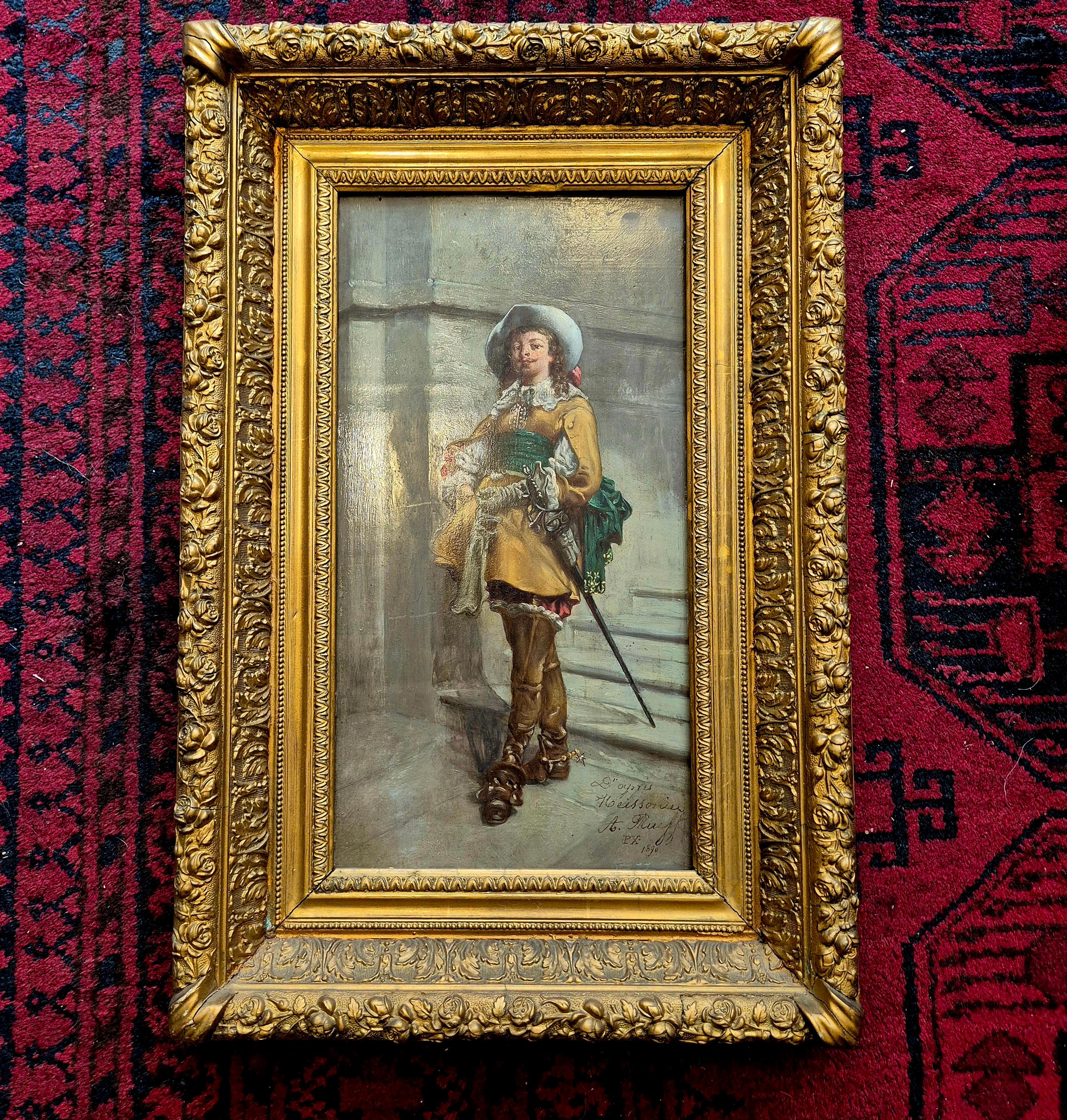 Peinture à l'huile signée par A. Rueff d'après 