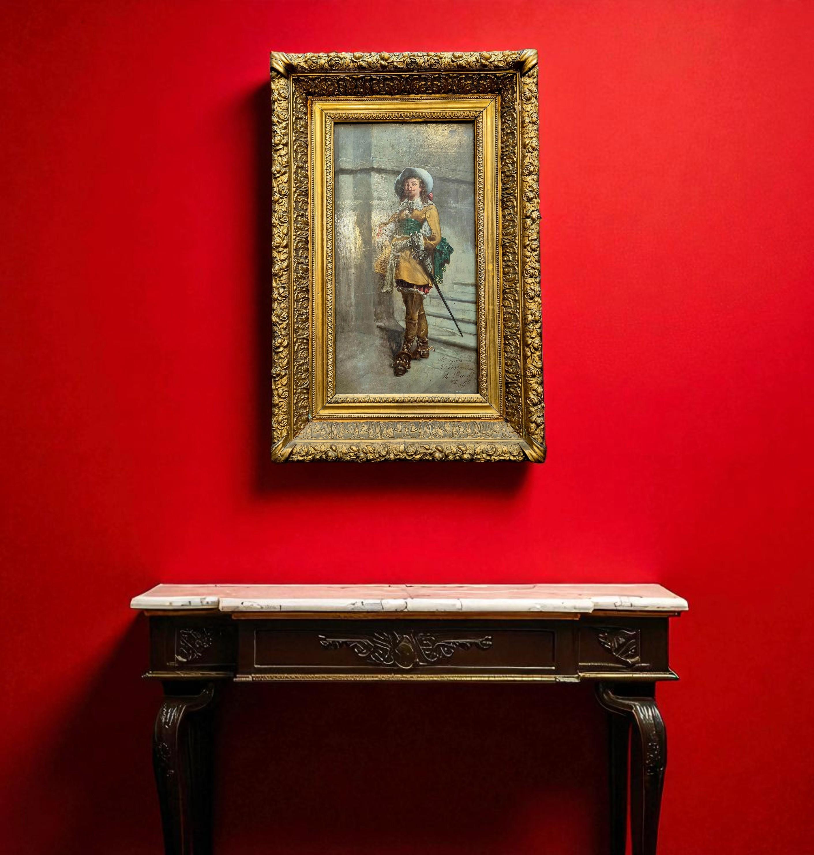 Huilé Peinture à l'huile signée par A. Rueff d'après 