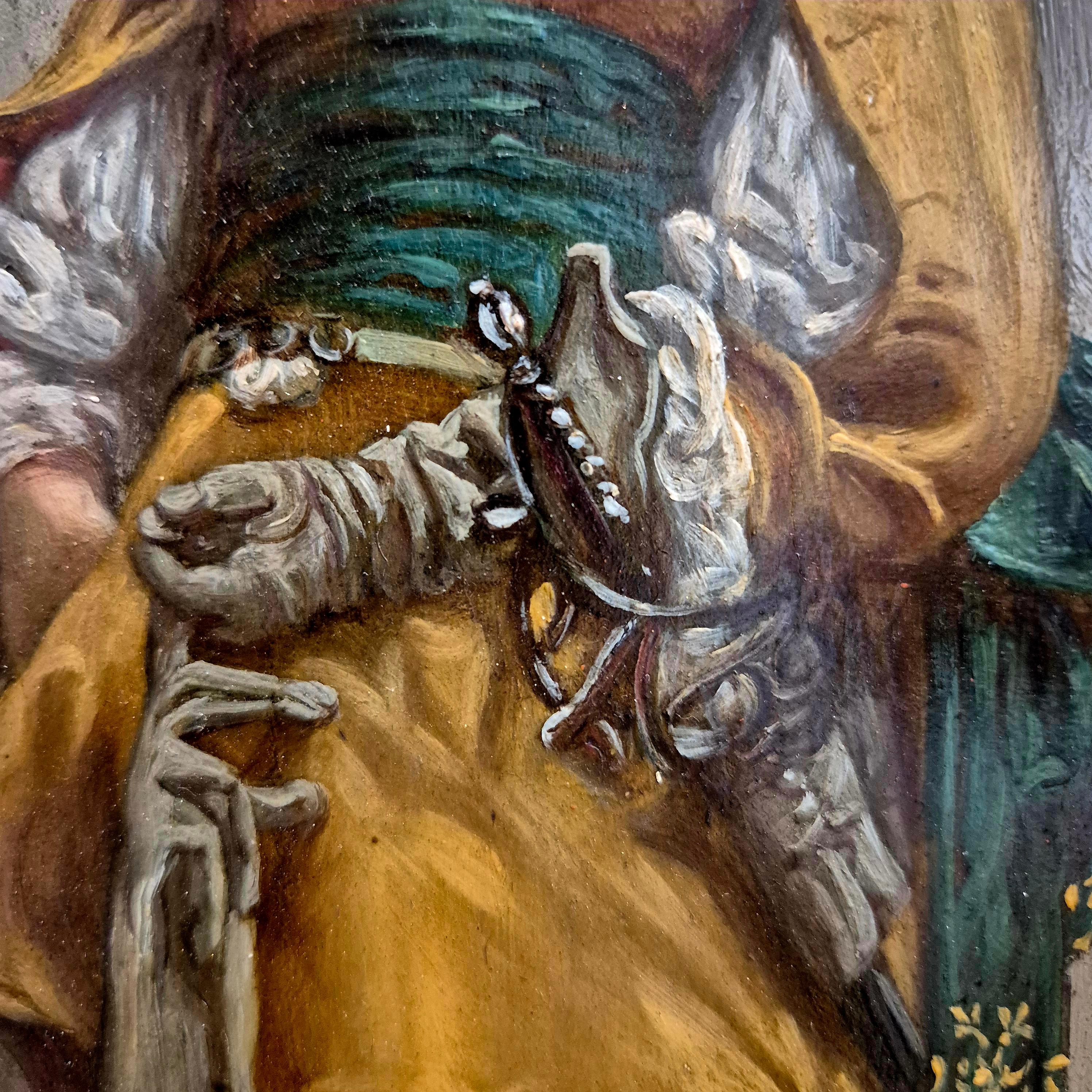 XIXe siècle Peinture à l'huile signée par A. Rueff d'après 