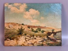 Oil Painting Sketch of Big Sky Badlands Country Shelby Montana, July 7, 1952