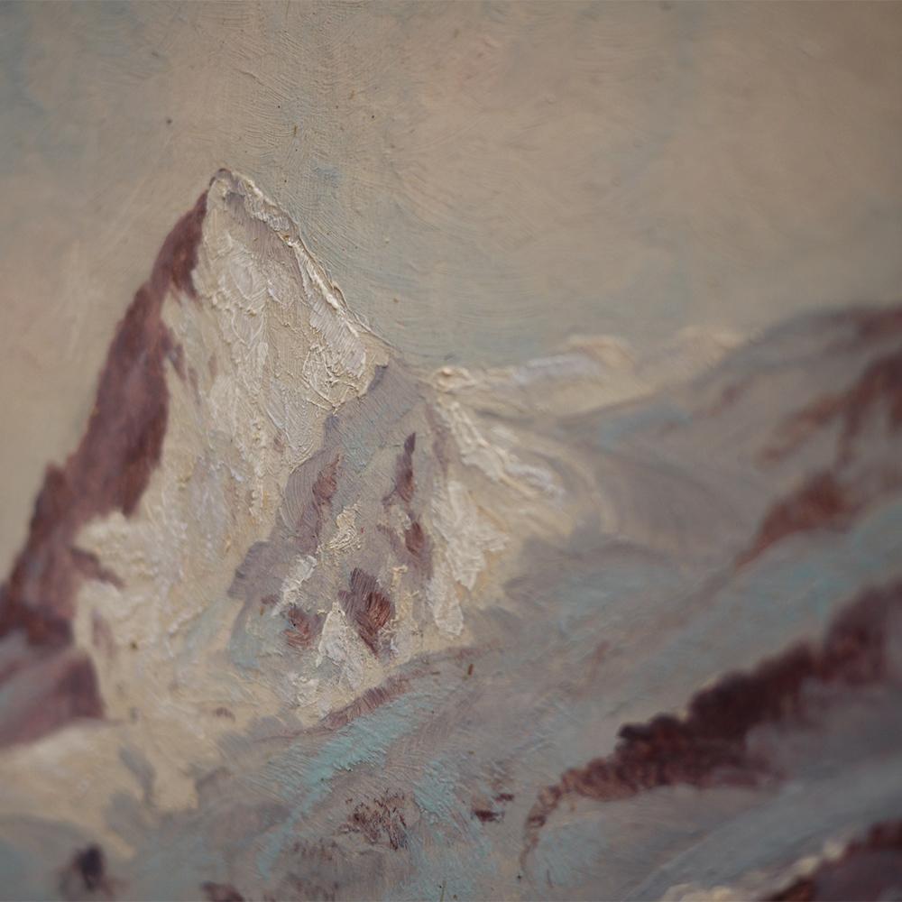Oil Painting, Snowy Landscape Alps, G. Lindenmayer 2
