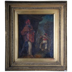 Peinture à l'huile de qualité supérieure représentant des soldats à l'huile, XIXe siècle