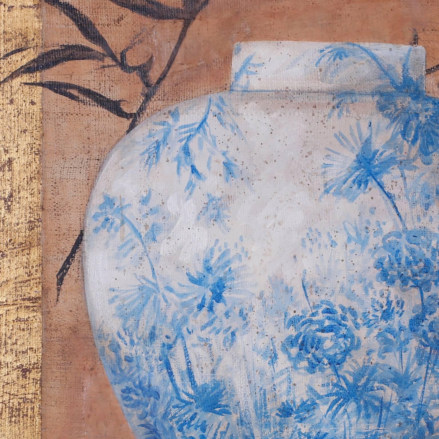 XX secolo Pittura a olio Natura morta su tela di canapa in vendita