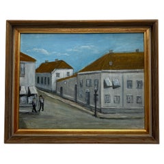 Oil painting "Swan Pharmacy" by Helene Andersen, Norway, Oil on Canvas