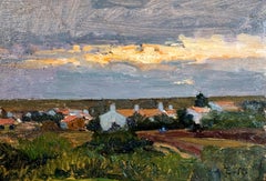 Oil Painting, Village Landscape by Alfred Zoff, Austria, Around 1900