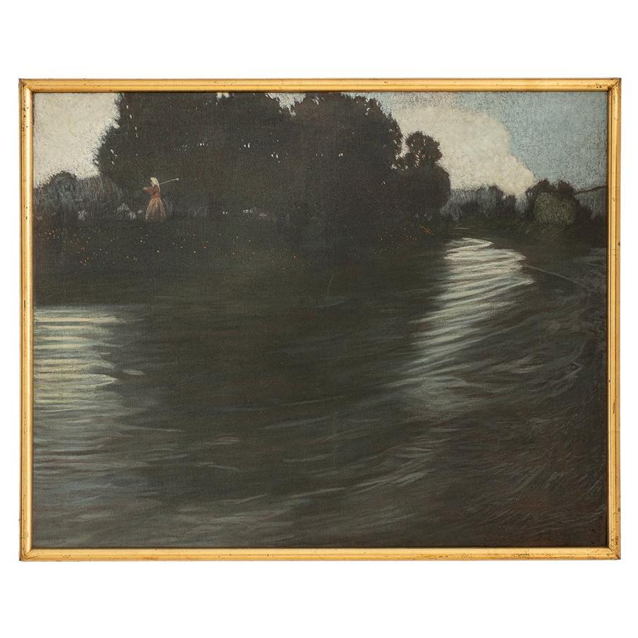 Ölgemälde  "Weiden" Rudolf Quittner ca. 1904 im Angebot