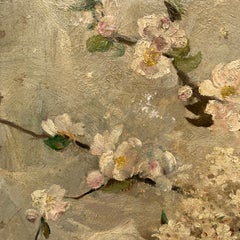 Oil Painting with Flowers and a Bird By J.P. Sinibaldi