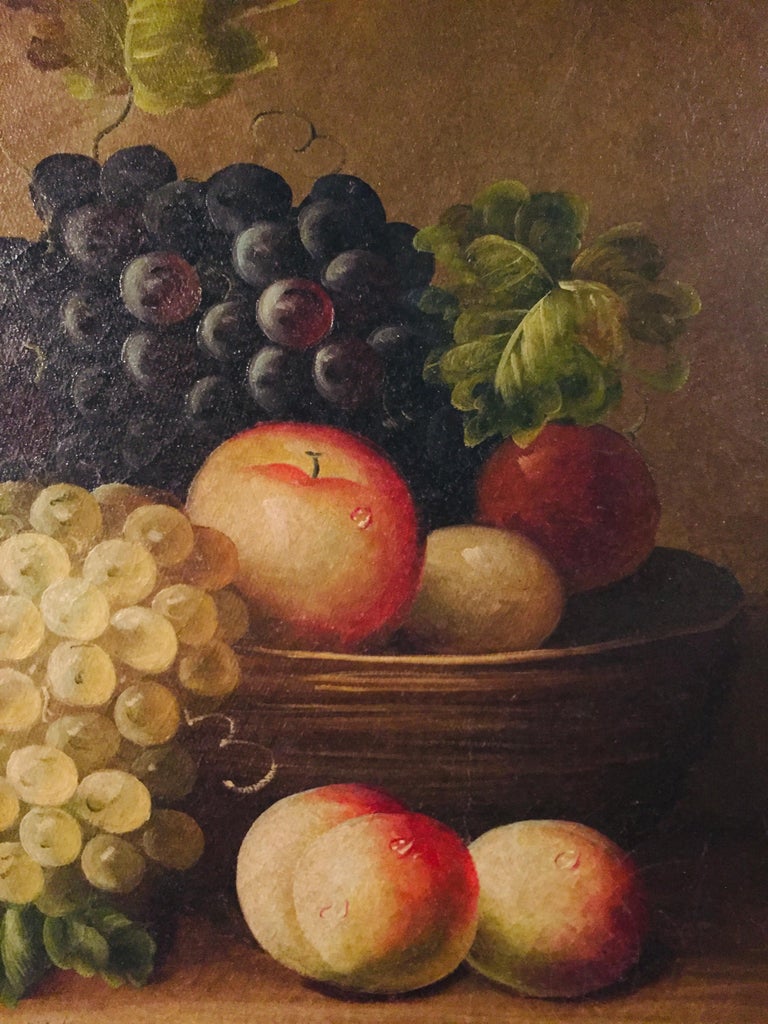 20th Century Oil Paintings in the Style of the 19th Century Fruits with Frame For Sale